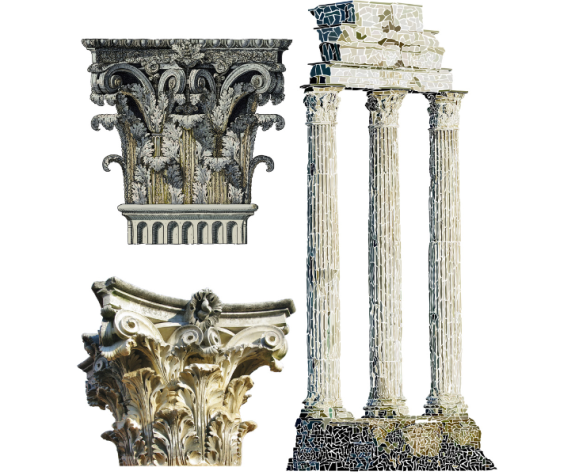 Cột La Mã cổ điển trang trí cho sân vườn đẹp mắt